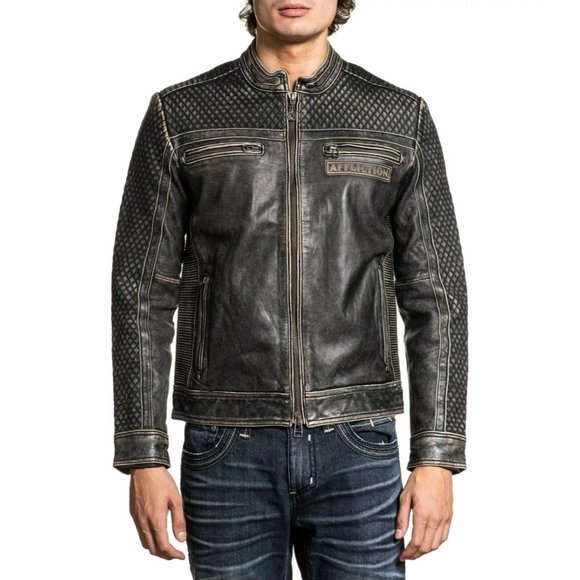 AFFLICTION Men's Jacket ONYX BLADE LEATHER JACKET - Picture 3 of 11